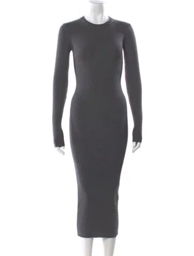 Pre-owned Wardrobe.nyc Merino Wool Long Dress In Gray