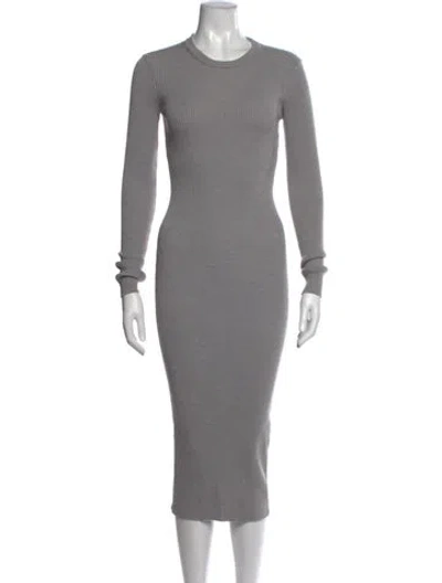 Pre-owned Wardrobe.nyc Merino Wool Midi Length Dress In Grey