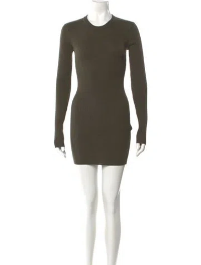 Pre-owned Wardrobe.nyc Merino Wool Mini Dress In Green