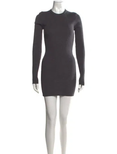 Pre-owned Wardrobe.nyc Merino Wool Mini Dress In Grey