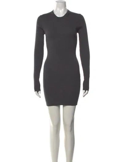 Pre-owned Wardrobe.nyc Merino Wool Mini Dress In Grey