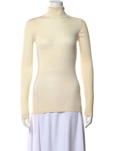 Pre-owned Wardrobe.nyc Merino Wool Turtleneck Top In Neutrals