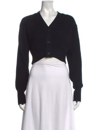 Pre-owned Wardrobe.nyc Merino Wool V-neck Sweater In Black