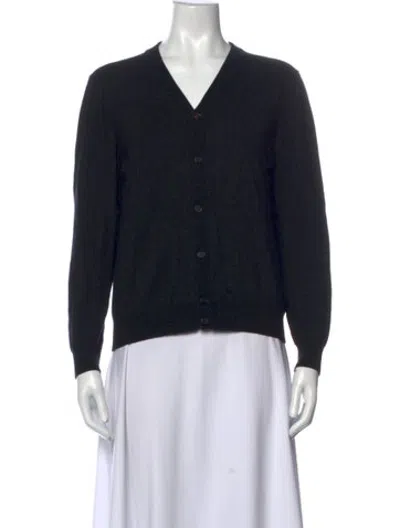 Pre-owned Wardrobe.nyc Merino Wool V-neck Sweater In Black