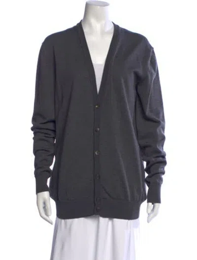 Pre-owned Wardrobe.nyc Merino Wool V-neck Sweater In Grey