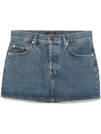 Wardrobe.nyc Micro Mini Skirt In Blue