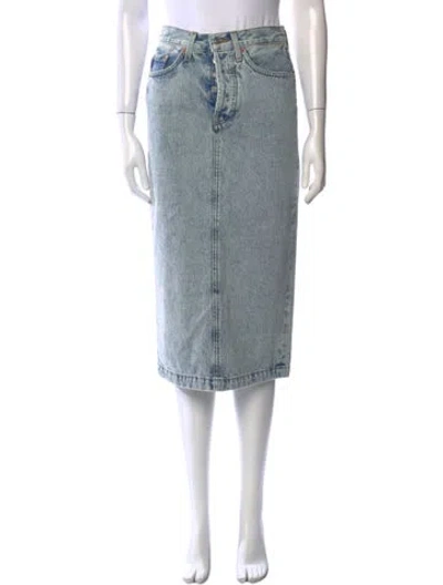 Pre-owned Wardrobe.nyc Midi Length Skirt In Blue