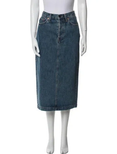 Pre-owned Wardrobe.nyc Midi Length Skirt In Blue