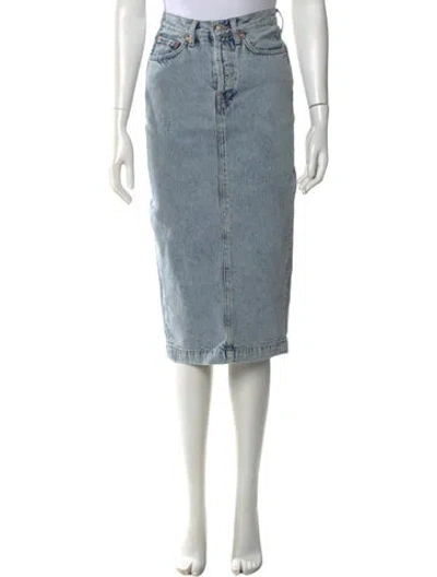 Pre-owned Wardrobe.nyc Midi Length Skirt In Blue