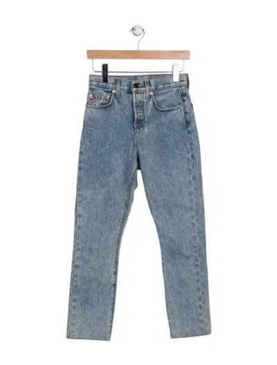 Pre-owned Wardrobe.nyc Mid-rise Straight Leg Jeans In Blue