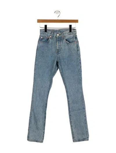Pre-owned Wardrobe.nyc Mid-rise Straight Leg Jeans In Blue