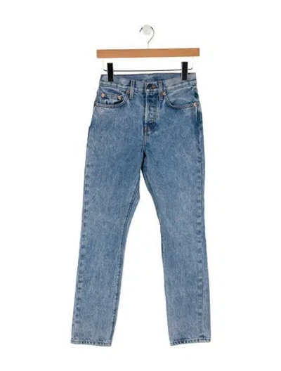 Pre-owned Wardrobe.nyc Mid-rise Straight Leg Jeans In Blue