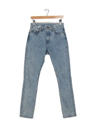 Pre-owned Wardrobe.nyc Mid-rise Straight Leg Jeans In Blue