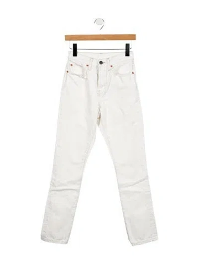 Pre-owned Wardrobe.nyc Mid-rise Straight Leg Jeans In White