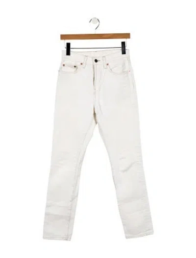 Pre-owned Wardrobe.nyc Mid-rise Straight Leg Jeans In White