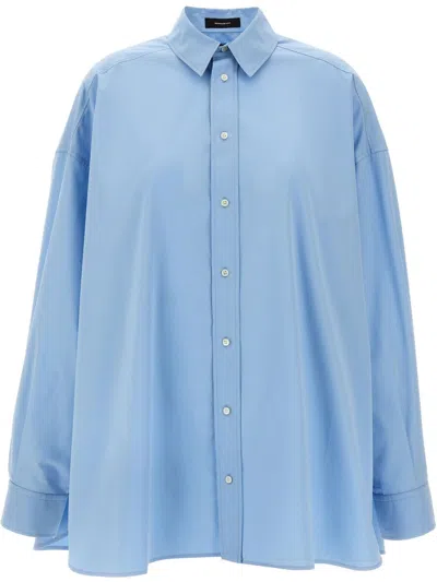 Wardrobe.nyc 'oversize Shirt Dress Mini' Dress In Blue