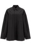 Wardrobe.nyc Mini Shirt Dress With Button Closure In Black (black)