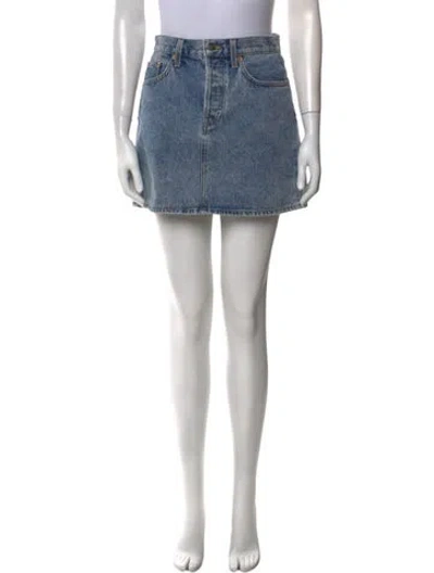 Pre-owned Wardrobe.nyc Mini Skirt In Blue