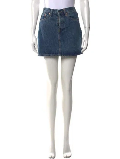 Pre-owned Wardrobe.nyc Mini Skirt In Blue