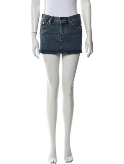 Pre-owned Wardrobe.nyc Mini Skirt In Blue/white