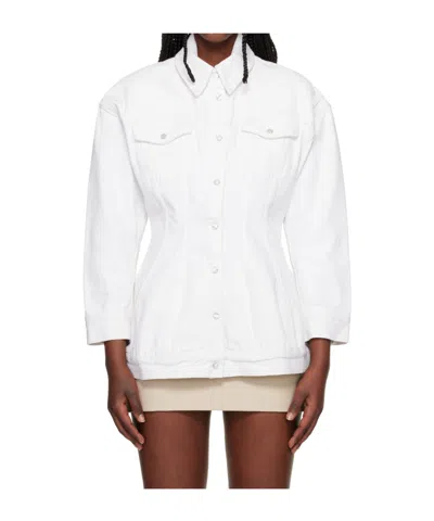 Wardrobe.nyc Non-elastic Denim Jacket In White