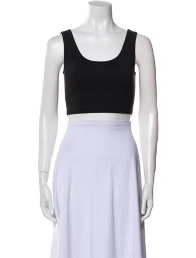 Pre-owned Wardrobe.nyc Nylon Scoop Neck Crop Top In Black