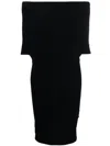 Wardrobe.nyc Off Shoulder Bodycon Minidress In Black