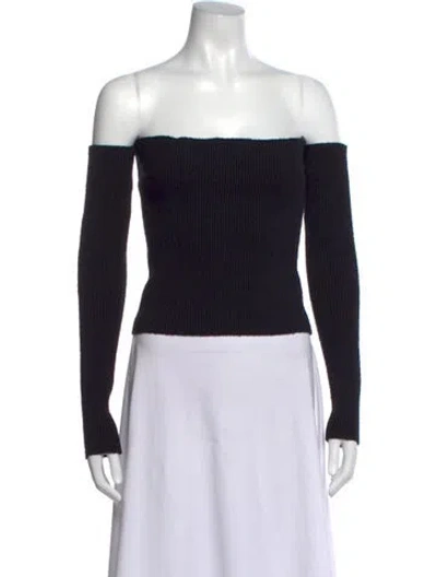 Pre-owned Wardrobe.nyc Off-the-shoulder Long Sleeve Top W/ Tags In Black