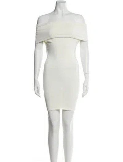 Pre-owned Wardrobe.nyc Off-the-shoulder Mini Dress In Neutral
