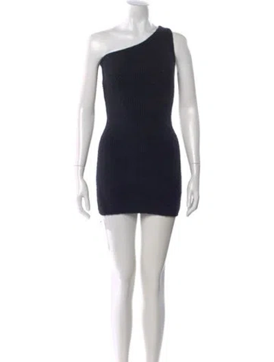 Pre-owned Wardrobe.nyc One-shoulder Mini Dress In Black