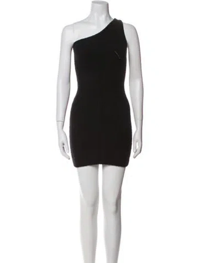 Pre-owned Wardrobe.nyc One-shoulder Mini Dress In Black