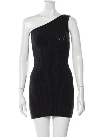 Pre-owned Wardrobe.nyc One-shoulder Mini Dress In Black