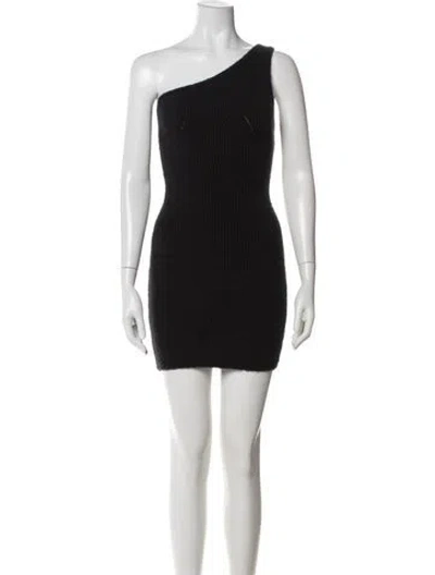 Pre-owned Wardrobe.nyc One-shoulder Mini Dress In Black