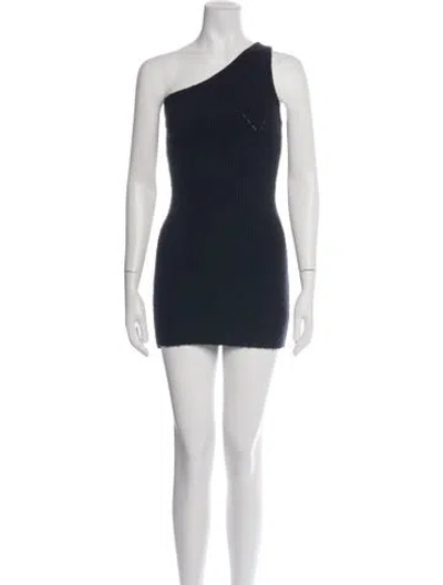 Pre-owned Wardrobe.nyc One-shoulder Mini Dress In Black