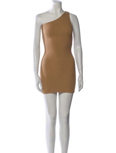 Pre-owned Wardrobe.nyc One-shoulder Mini Dress In Neutral