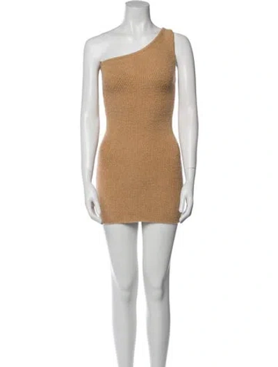 Pre-owned Wardrobe.nyc One-shoulder Mini Dress In Neutral