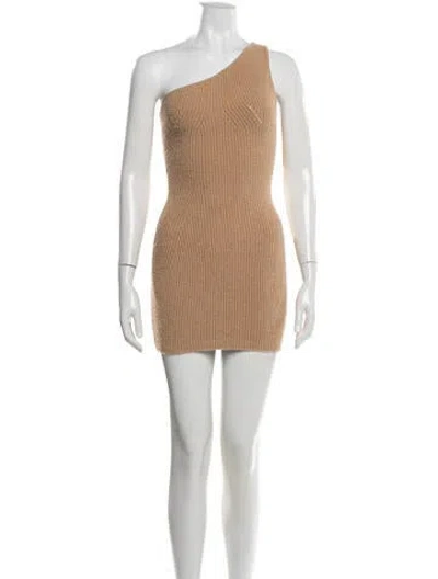 Pre-owned Wardrobe.nyc One-shoulder Mini Dress In Neutral