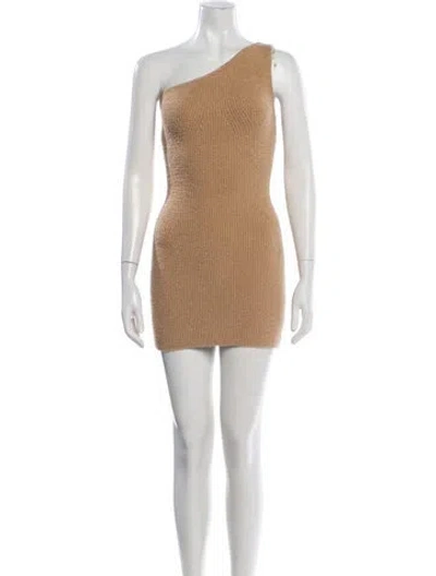 Pre-owned Wardrobe.nyc One-shoulder Mini Dress In Neutral