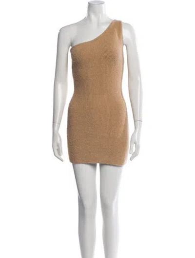 Pre-owned Wardrobe.nyc One-shoulder Mini Dress In Neutral