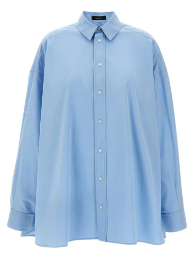 Wardrobe.nyc 'oversize Shirt Dress Mini' Dress In Blue