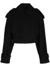 Wardrobe.nyc Perfecto Cropped Trench Jacket In Black