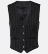 Wardrobe.nyc Pinstripe Wool Vest In Black