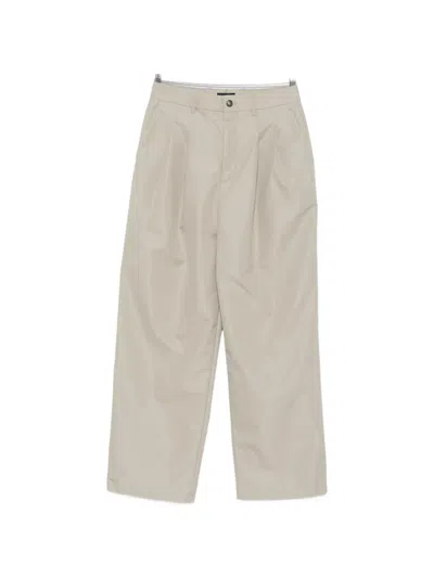 Wardrobe.nyc Pleated Trousers In Neutral