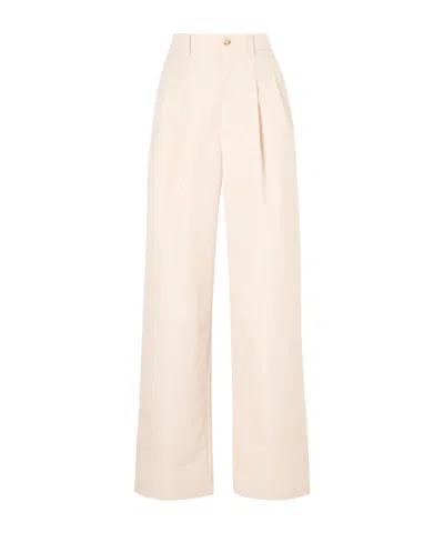 Wardrobe.nyc Pleated Wide-leg Trousers In Beige