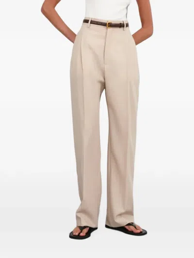 Wardrobe.nyc Pleated Wool Trousers In Neutral