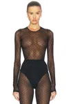 Wardrobe.nyc Wardrobe. Nyc Polka Dot Bodysuit Black In Black