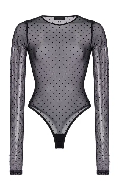 Wardrobe.nyc Polka Dot Bodysuit In Black
