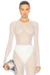 Wardrobe.nyc Polka Dot Bodysuit In White