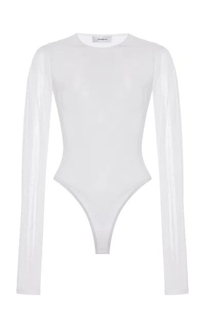 Wardrobe.nyc Polka Dot Bodysuit In White