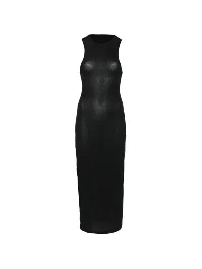 Wardrobe.nyc Ribbed Racer Dress In Animal Print